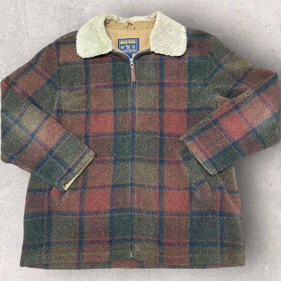 Woolrich Jackets & Blazers - Woolrich John Rich and Brothers Womens Large Plaid Sherpa Coat,Jacket Tan Canvas